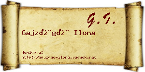 Gajzágó Ilona névjegykártya